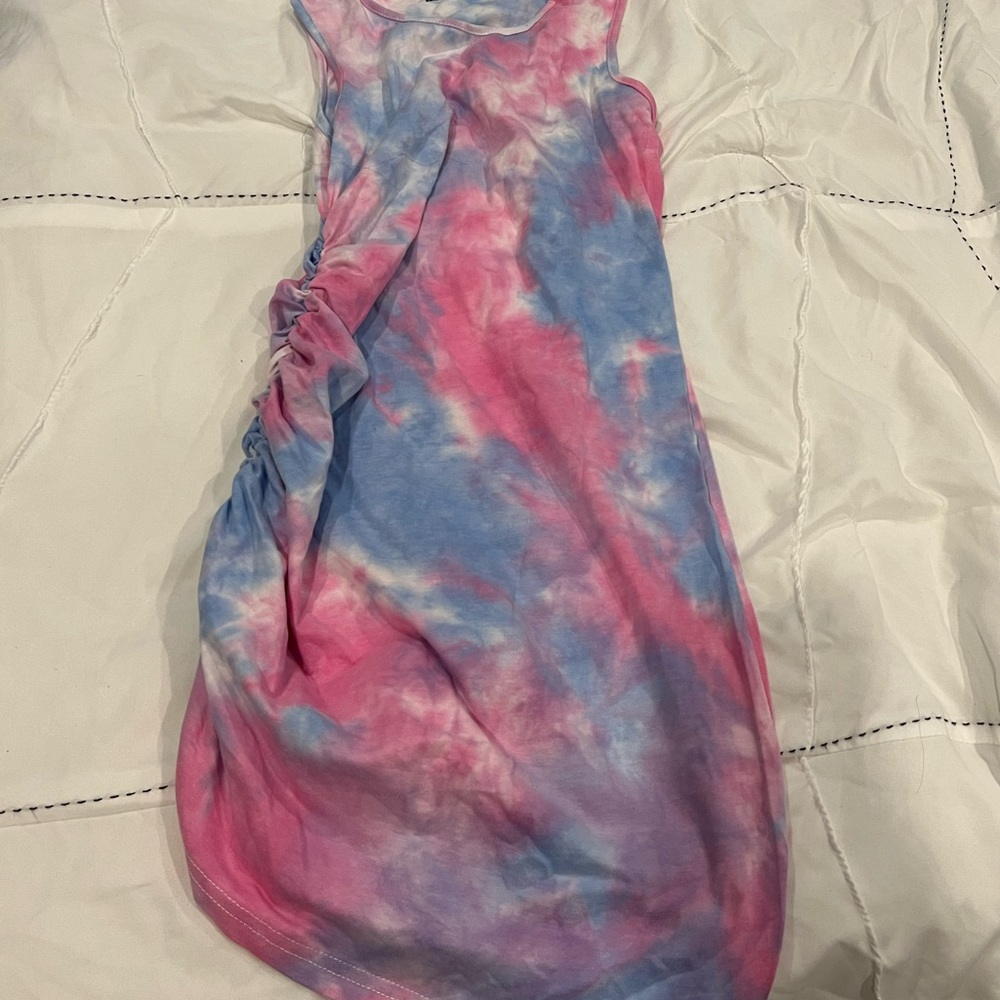 Tye dye scrunched dress